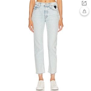 MOTHER denim tomcat ankle fray with heart